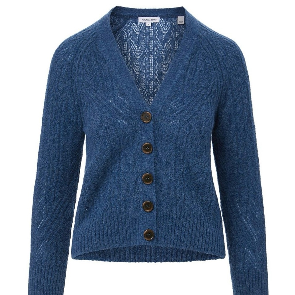 NWT Veronica Beard Delent Cardigan sz L Blue $448